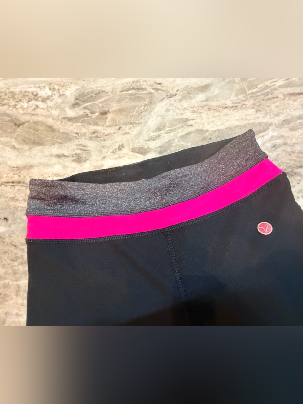 Vogo Black Yoga Pants Pink Waistband Athletic Leggings XS - Picture 3 of 9